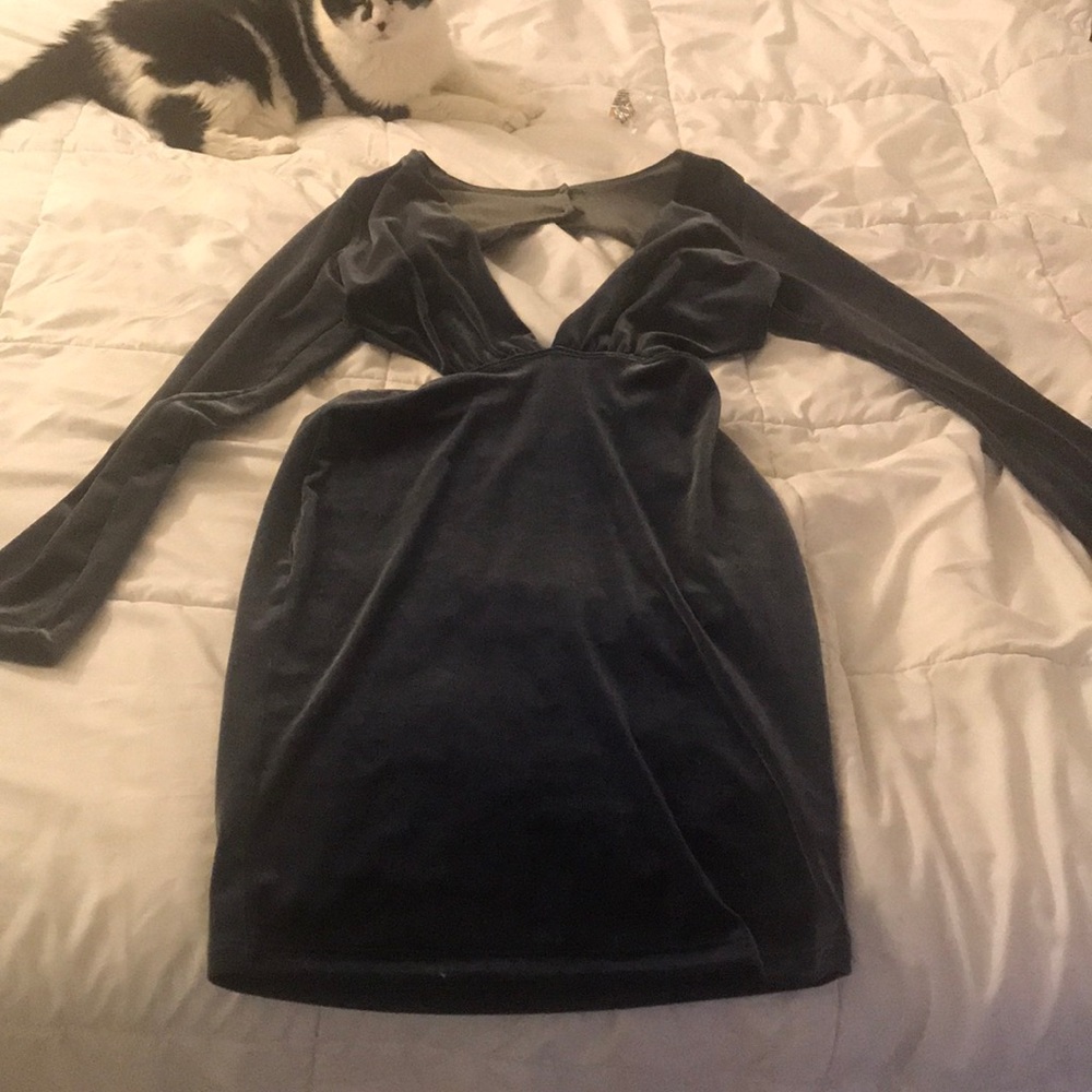 Velvet cutout dress